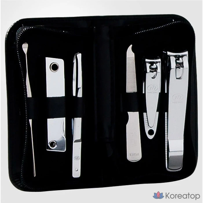 Набор для ухода Three Seven 777 Premium Zipper Nail Clipper 6-piece Set, черный, 1 шт., фото 2