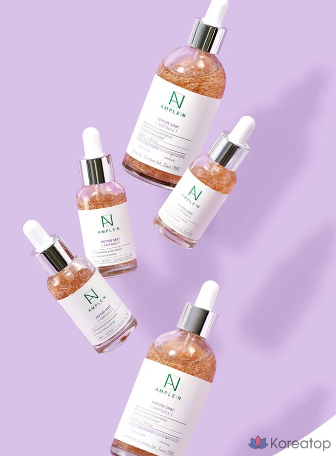 Ампула и пептидный шот. AMPLE:N 100 мл + маска-шот с пептидами. Набор из 3 листов, 4 комплекта., фото 6