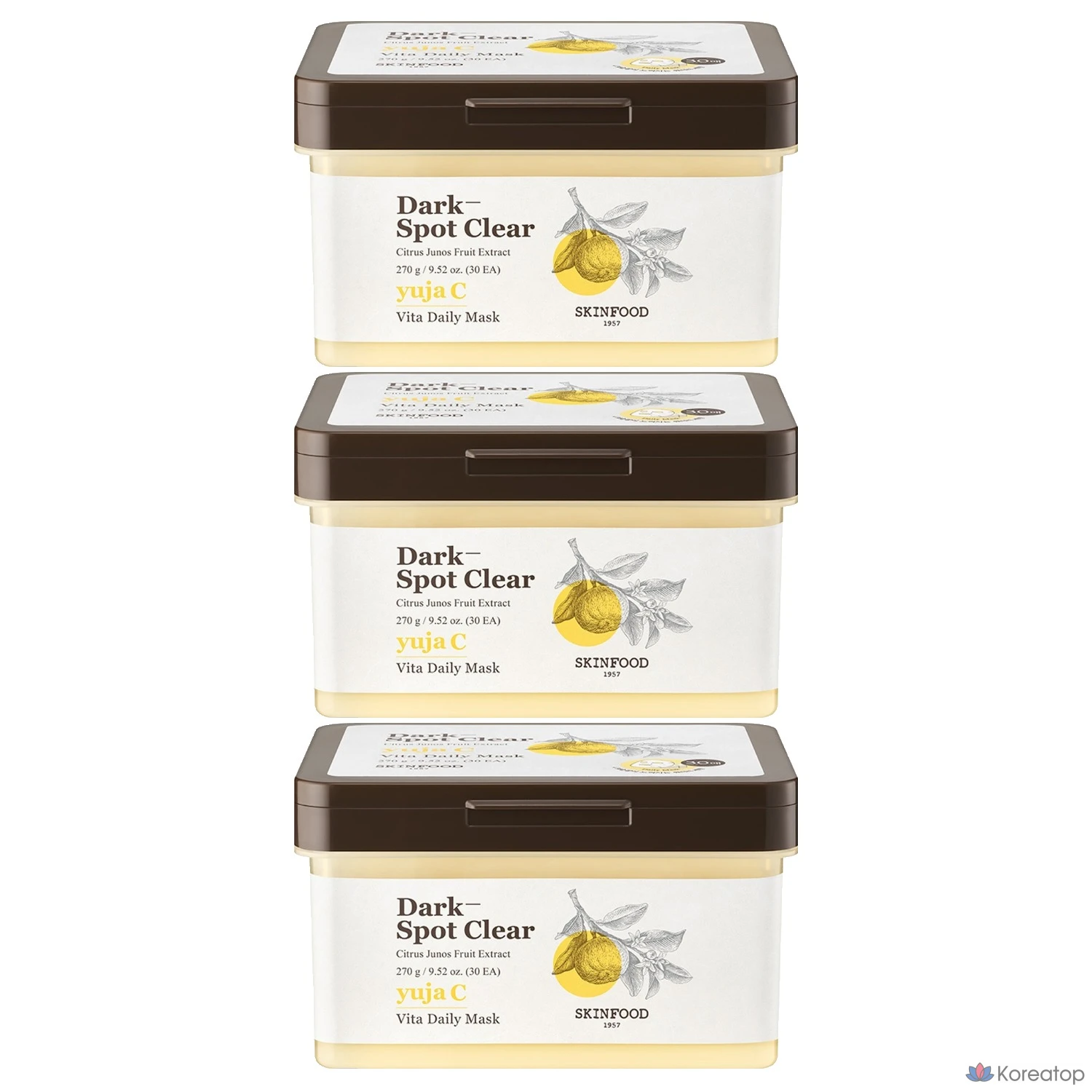 Маска для лица Skinfood с экстрактом семян юдзу, 270 г, 30 штук, 3 упаковки.