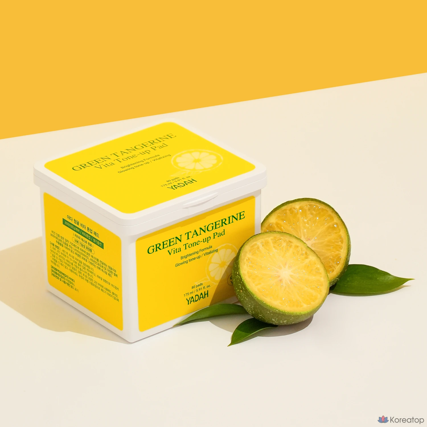 Тонизирующие подушечки Yadah Green Tangerine Vita Tone-Up Pad, 175 мл, 80 листов, 1 шт.