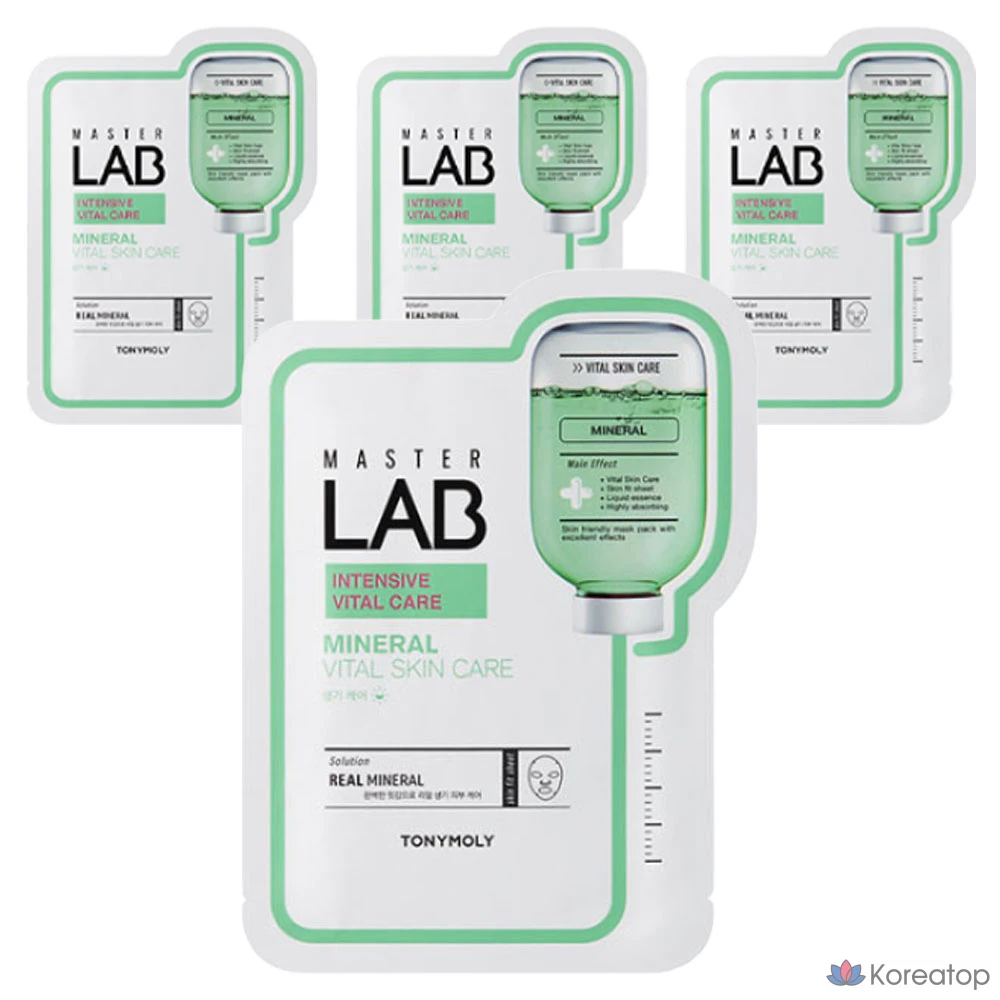 Минеральная маска для лица Tony Moly Master Lab, 19 г, 1 упаковка, 4 штуки.