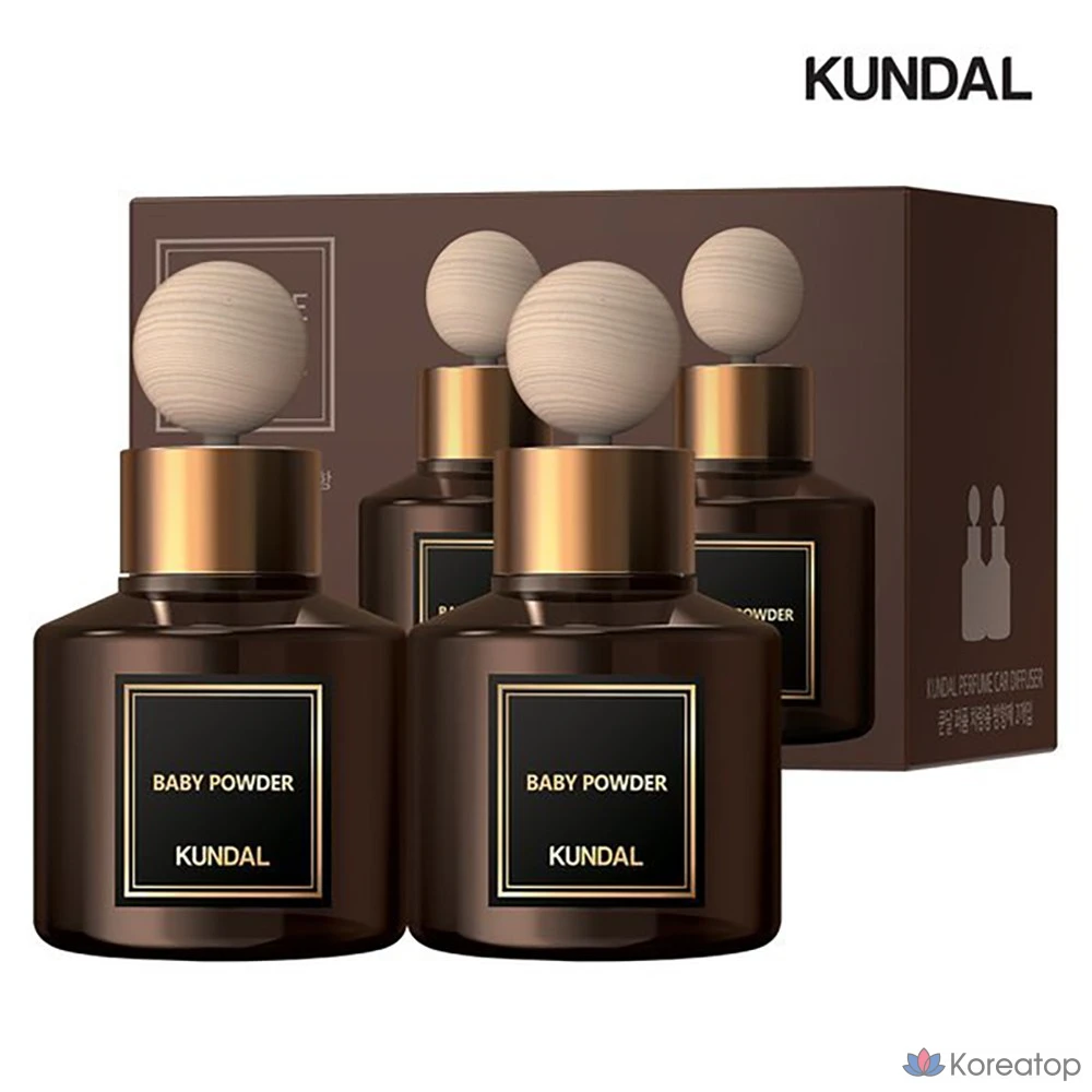 Автомобильный диффузор для духов Kundal, 75 мл x 2 шт., 2 деревянные палочки с ароматом Blanc, 1 комплект.