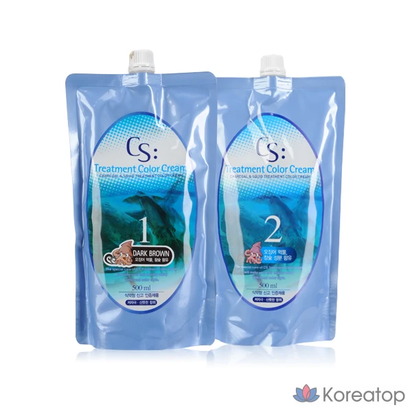 Крем-краска для волос Somang CS Treatment Squid Ink Color Cream, 500 мл, натуральный коричневый, 1 шт.