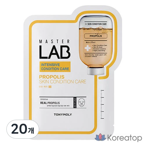 Маска для лица Tony Moly Master Lab с прополисом, 20 листов, 1 упаковка.