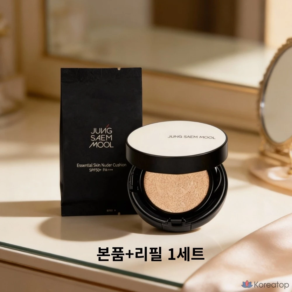 Тональный крем Jeong Saem Mool Essential Skin Nude Cushion 14 г + сменный блок 14 г, средний размер, 1 комплект
