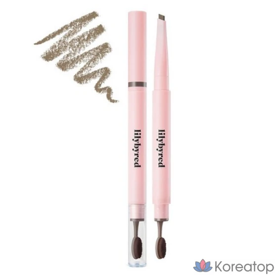 Автоматический карандаш для бровей Lilybyred Hard Flat, 0,17 г, цвет пепельно-коричневый, 1 шт.