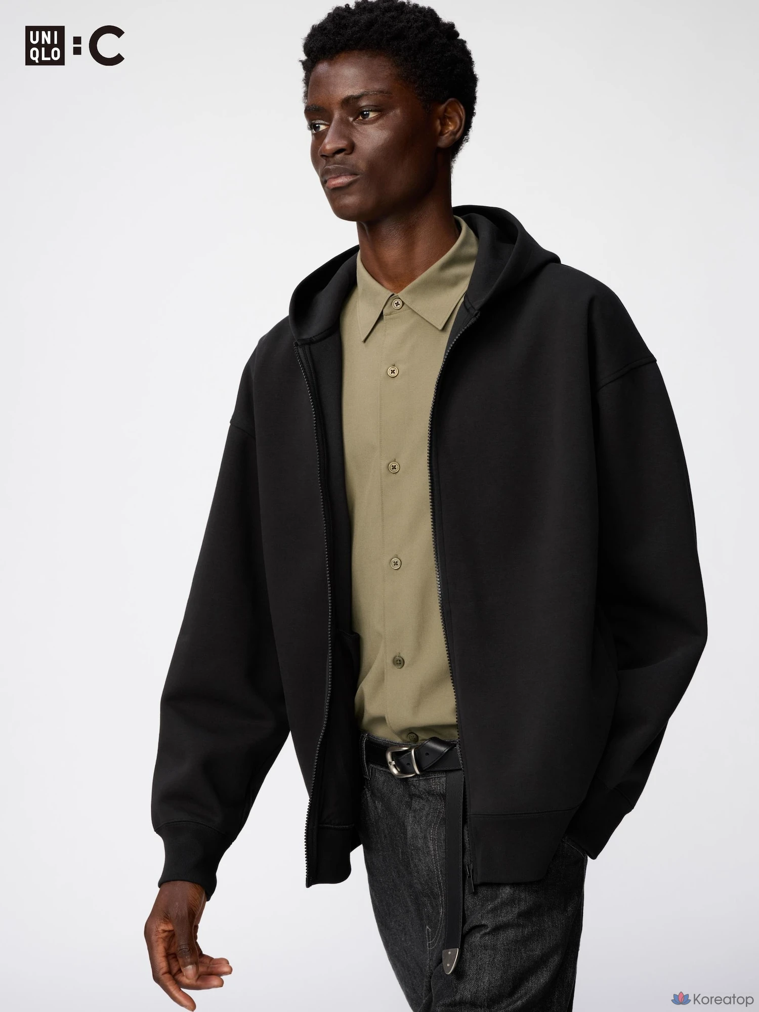 Парка на молнии Uniqlo Sweat Oversized Full-Zip Parka