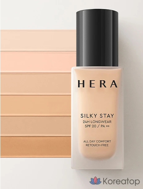 Флюид для лица Hera Silky Stay 24H Longwear Foundation SPF20 PA++, оттенок 21N1 Vanilla, 30 г, 1 шт., фото 3