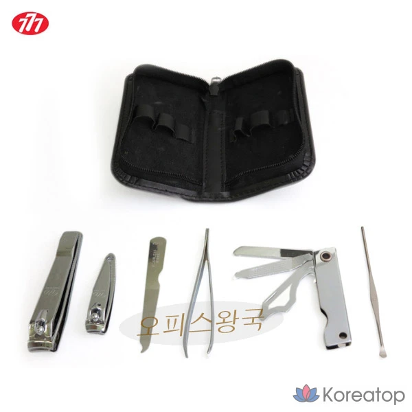 Набор для ухода Three Seven 777 Premium Zipper Nail Clipper 6-piece Set, черный, 1 шт., фото 3