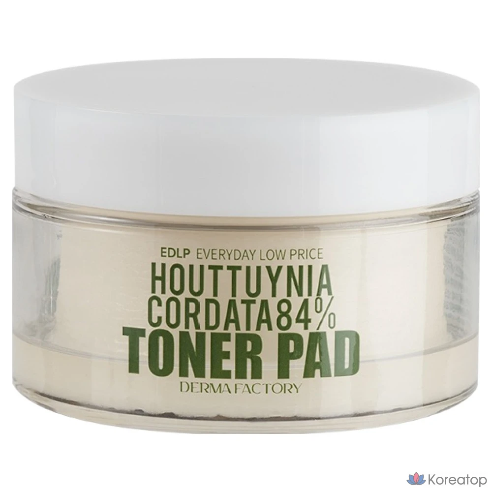 Тонизирующие подушечки Derma Factory EDLP Eoseongcho 84%, 150 мл, 30 листов, 1 шт.