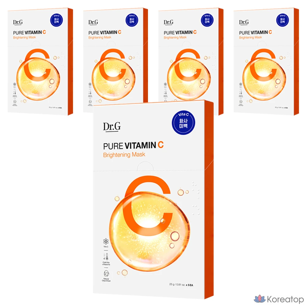 Набор осветляющих масок Dr.G Pure Vitamin C, 5 штук, 4 упаковки