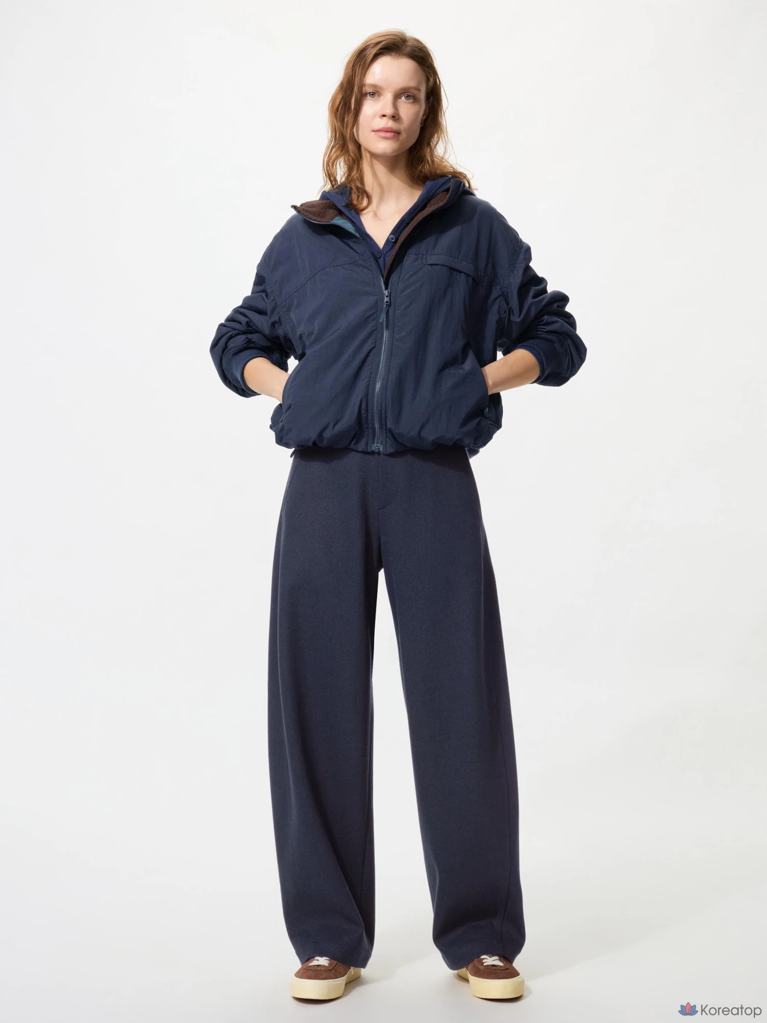 Брюки Uniqlo Brushed Jersey Barrel Leg Pants, длина 75-79 см, удлиненная модель