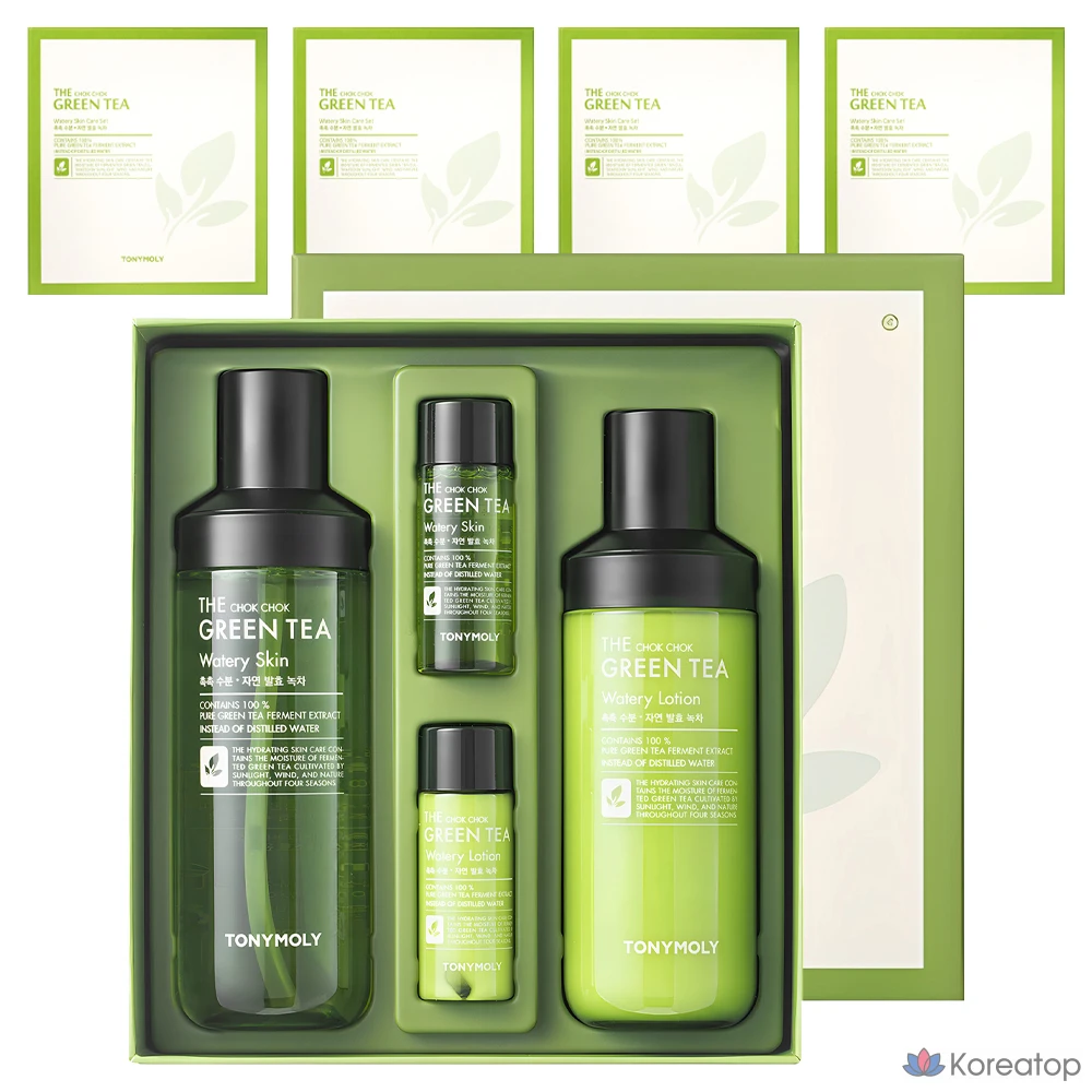 Набор увлажняющих средств Tony Moly The Chok Chok Green Tea Moisture, 2 предмета, 5 комплектов