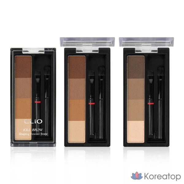 Clio Kill Brow Shaping Powder Brow, 2.4g, Матовый пигмент для бровей, № 01 Натуральный теплый коричневый, 1 шт.
