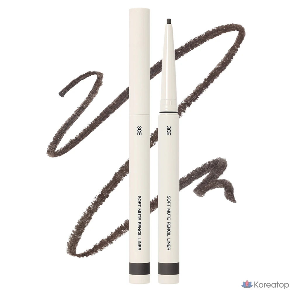 Карандаш-лайнер 3CE Soft Mute Pencil Liner, 0,1 г, мягкий черный, 1 шт.
