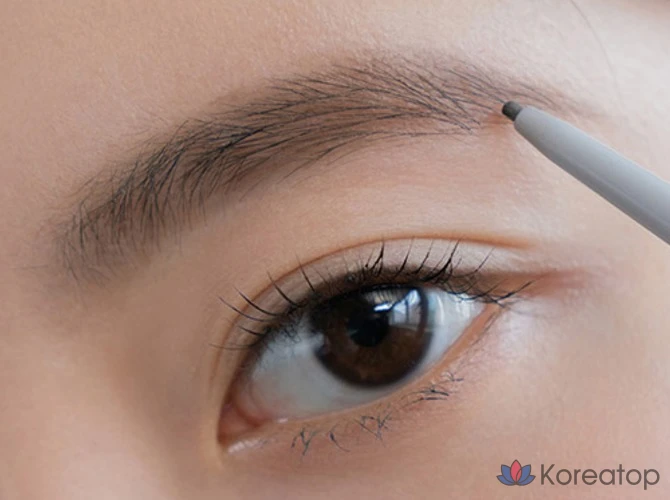 Карандаш для бровей ROM&ND Hanol Flat Eyebrow Auto Pencil, 0.17g, W1 Gentle Brown, 1 шт., фото 4