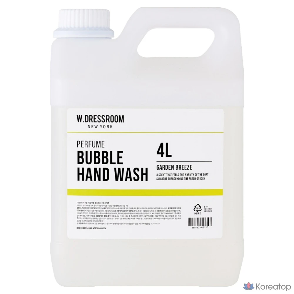 Сменный блок для жидкого мыла для рук W.Dressroom Perfume Bubble Hand Wash Garden Breeze, 4 л, 1 шт.
