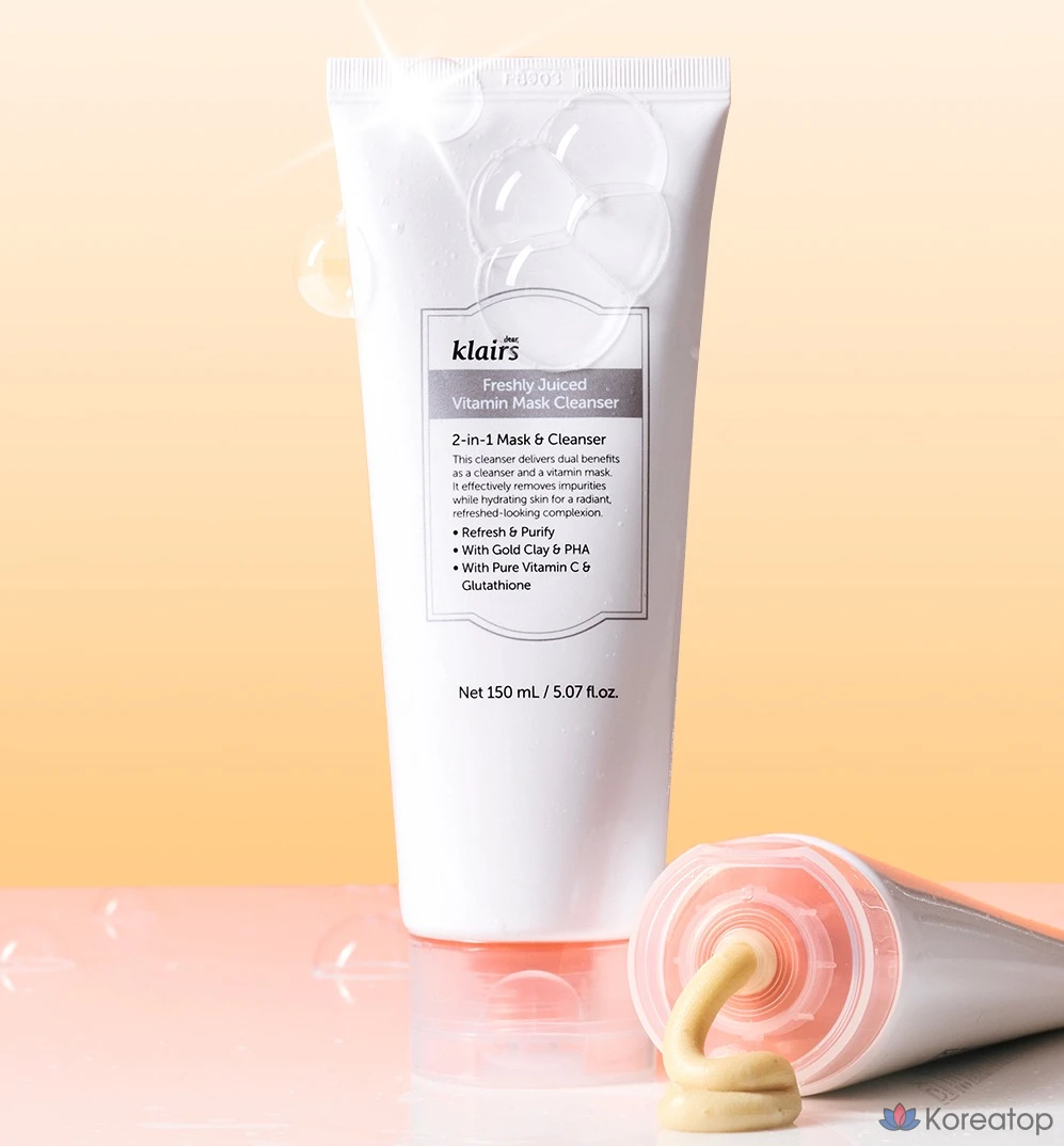 Очищающая маска-маска Dear, Klairs Freshly Juiced Vitamin Pack, 150 мл, 6 шт., фото 7