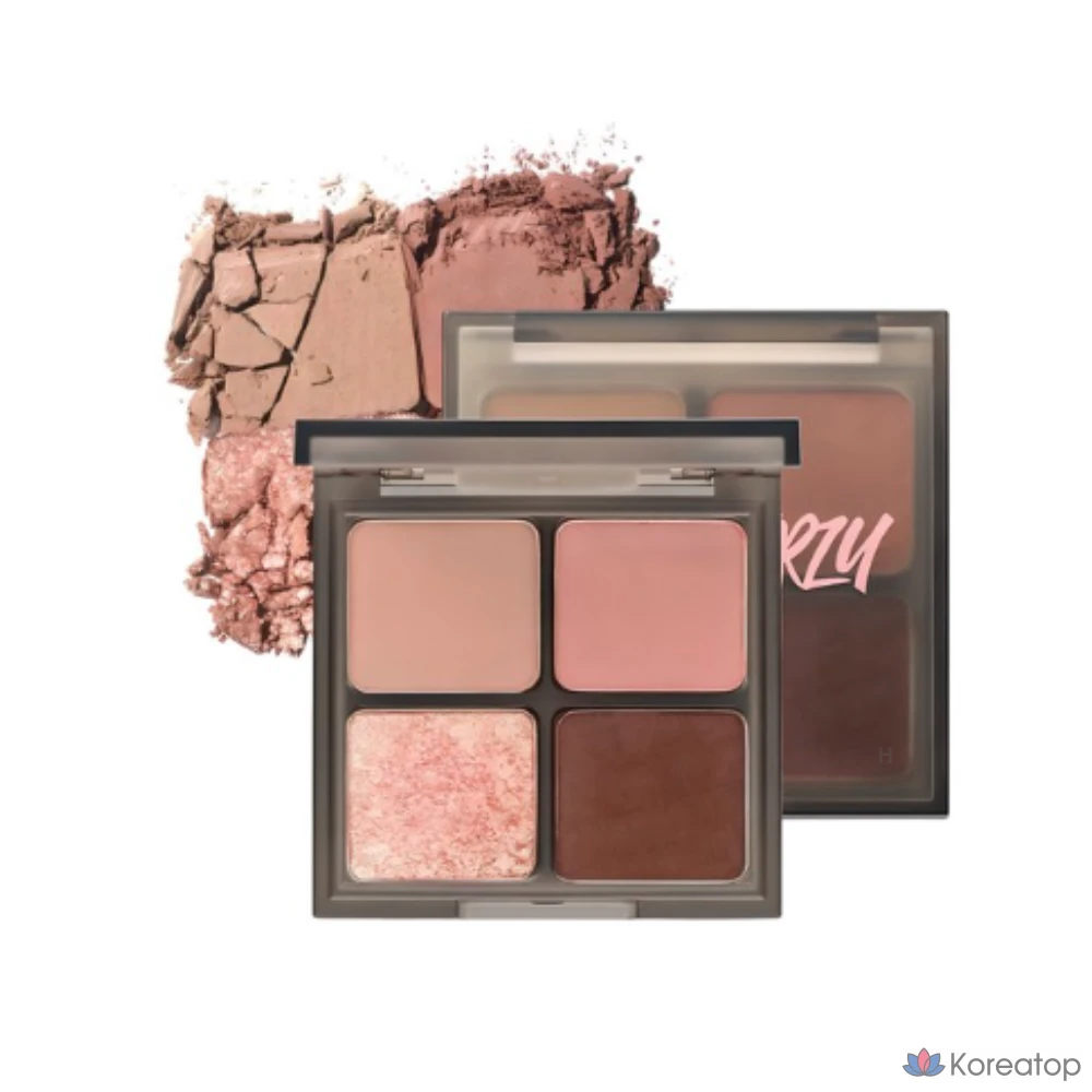 Палетка теней MERZY Mood Fit, 4-в-1, оттенок Amusing Rose, 1 шт.