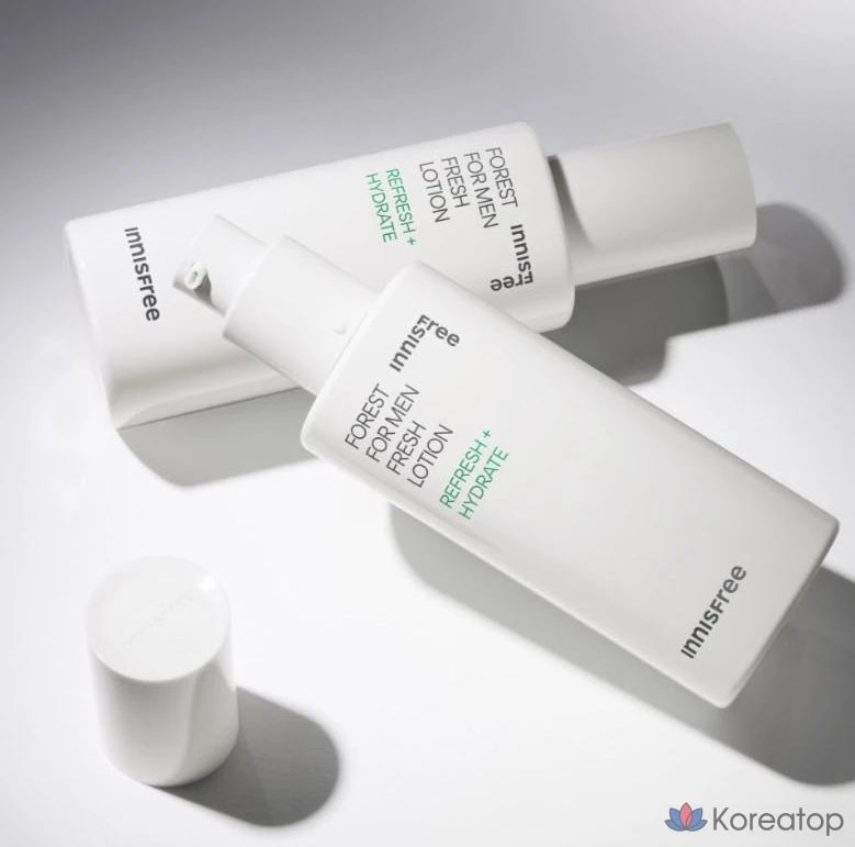 Набор Innisfree Forest for Men Fresh Skincare: 180 мл для ухода за кожей + 140 мл лосьон + 50 г средства для бритья и очищения, 4 набора., фото 2