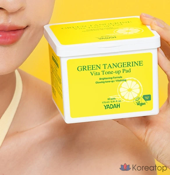 Тонизирующие подушечки Yadah Green Tangerine Vita Tone-Up Pad, 175 мл, 80 листов, 1 шт.