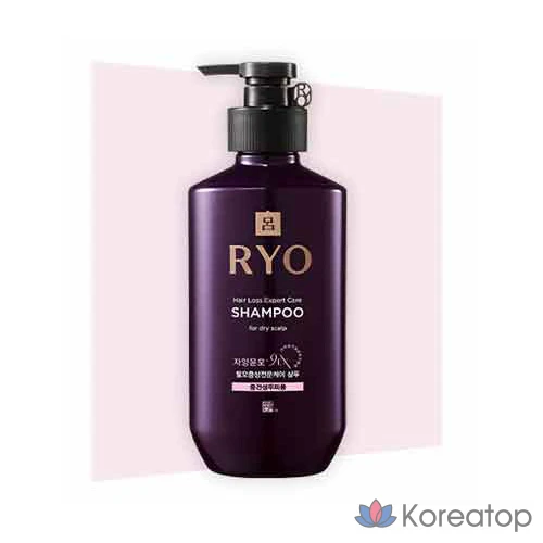 Шампунь Ryo Jayangyunmo 9EX для лечения выпадения волос, подходит для нормальной и сухой кожи головы, 400 мл, 1 шт.