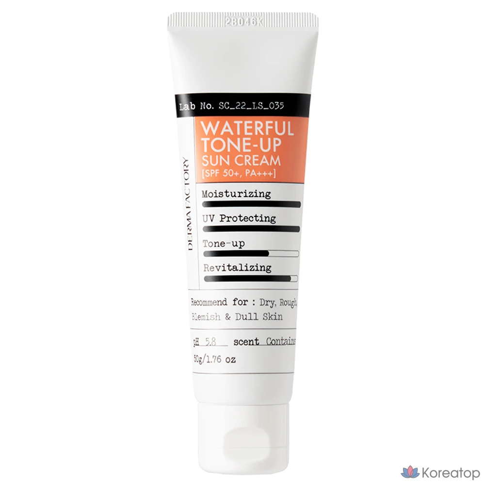 Солнцезащитный крем Derma Factory Waterfull Tone-Up SPF50+ PA+++, 50 г, 1 шт.