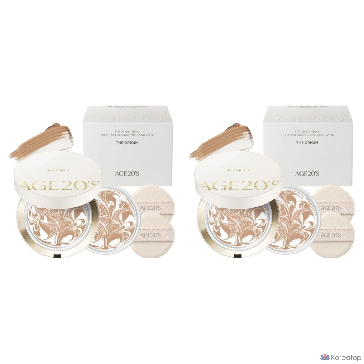 Набор Diorigin Essence Pact, 1 основной продукт, 12,5 г + 1 сменный блок, 12,5 г, № 23 «Белый латте», 2 шт.