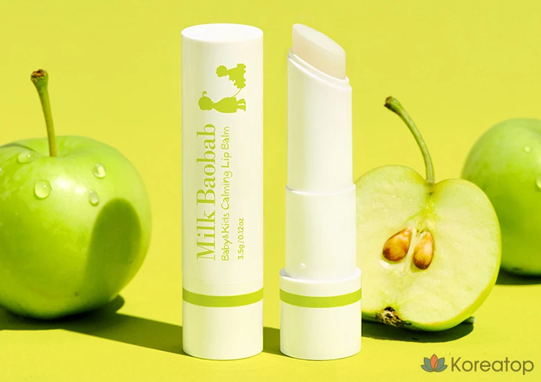 Успокаивающий бальзам для губ Milk Baobab для детей и младенцев, аромат яблока, 3,5 г, 1 шт.
