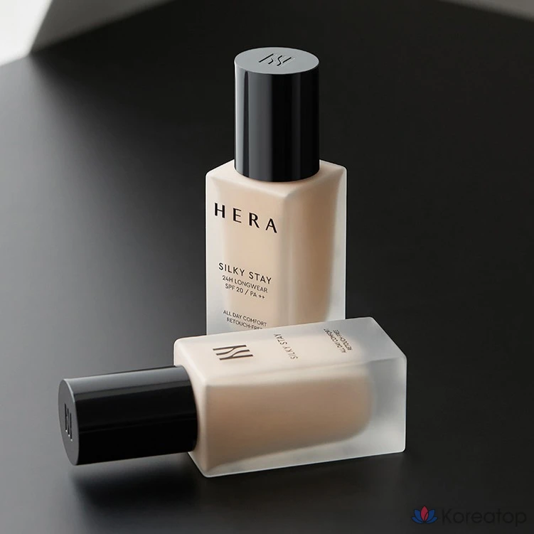 Флюид для лица Hera Silky Stay 24H Longwear Foundation SPF20 PA++, оттенок 21N1 Vanilla, 30 г, 1 шт., фото 4