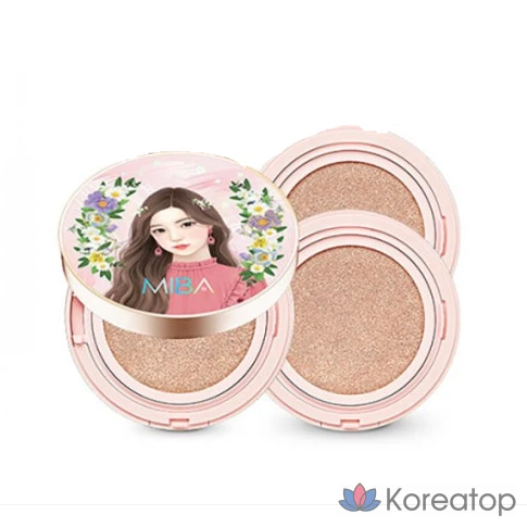 Набор тональных кремов Miba Wang Cushion Season 2, основной продукт 25 г + сменный блок 25 г (2 шт.), № 23 Calm Skin, 4 набора.