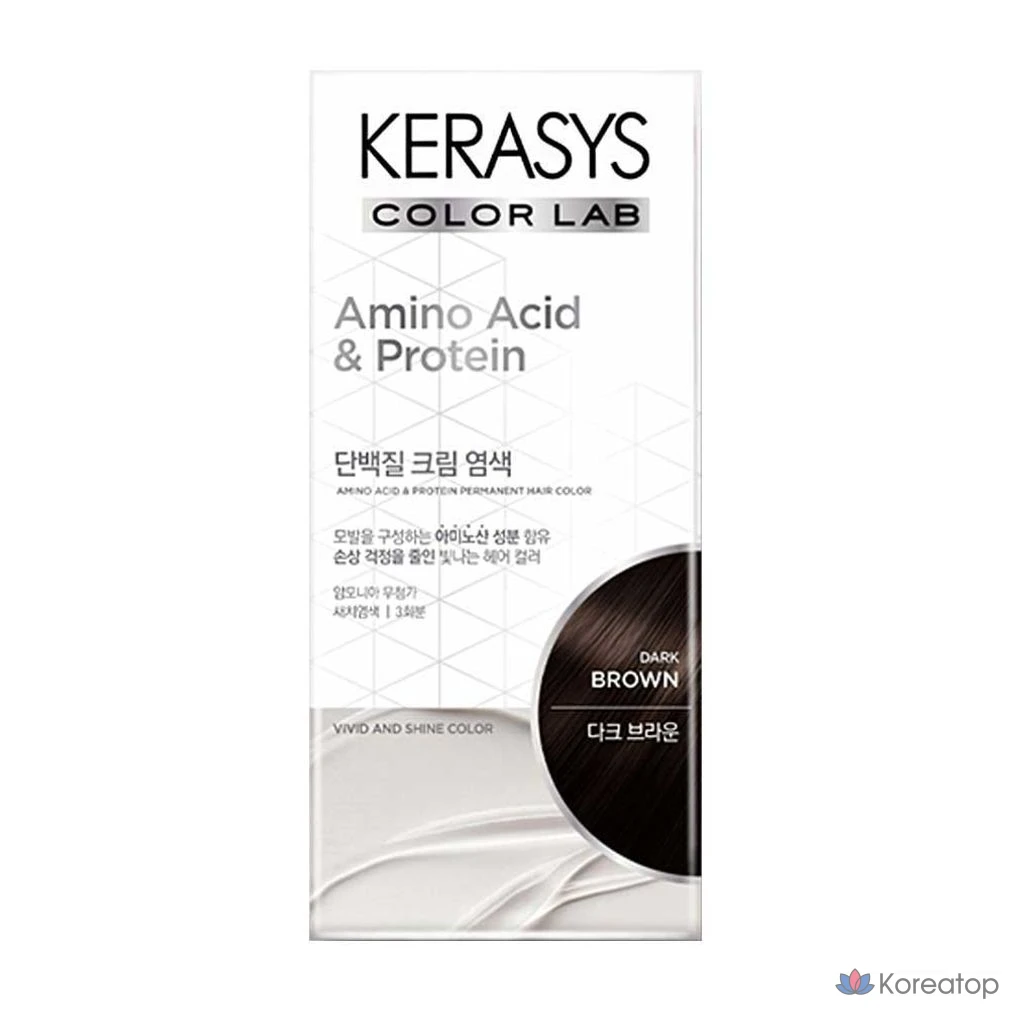 Протеиновая кремовая краска для волос KeraSys, 120 г, темно-коричневый цвет, 1 шт.
