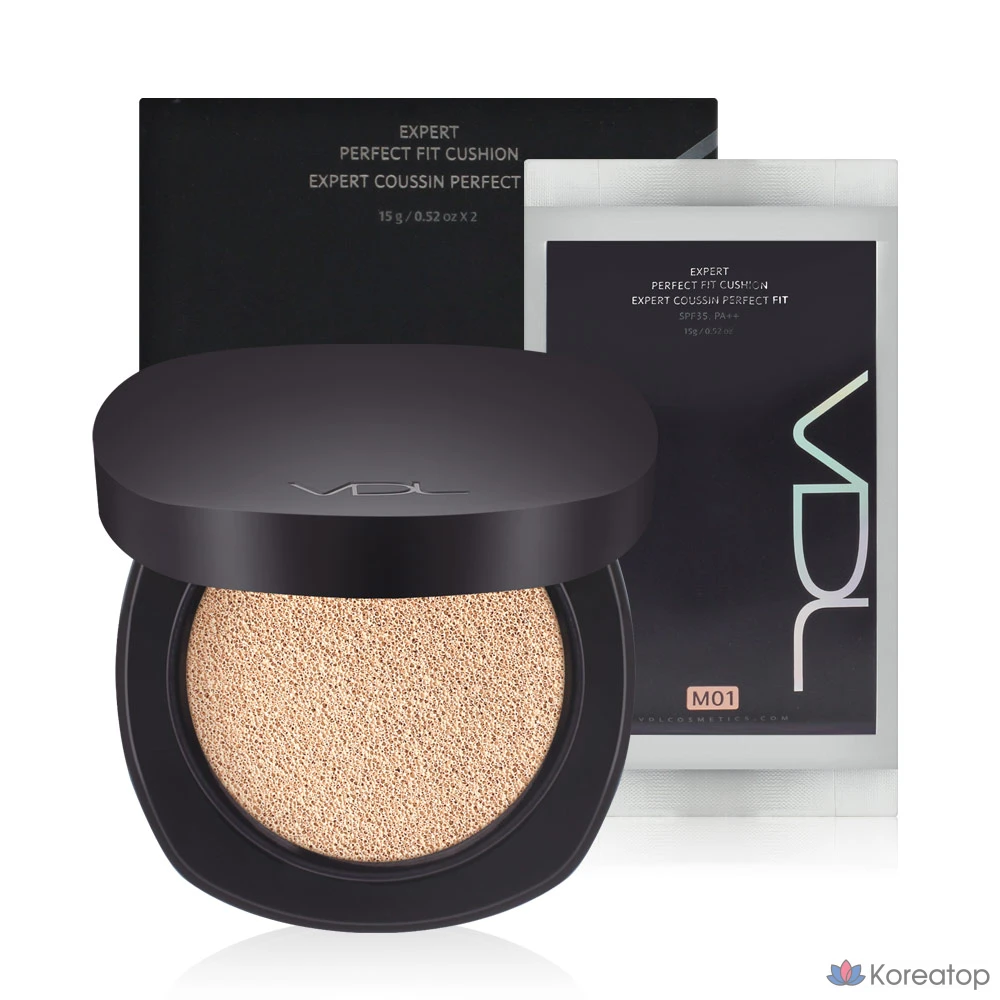 Мягкая подушечка VDL Cushion Expert Perfect Fit, основной продукт + сменный блок, M01, 1 шт.