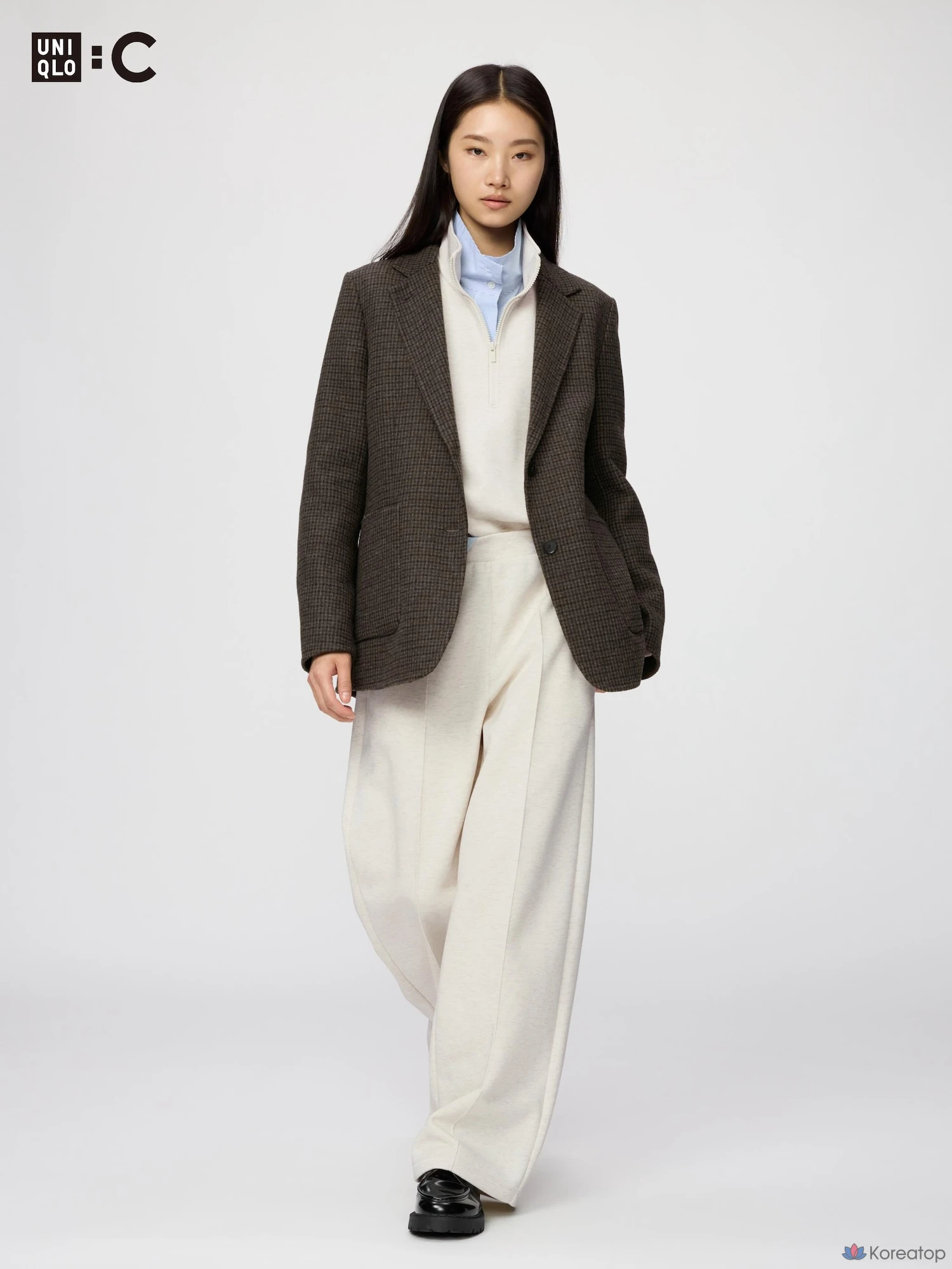 Брюки Uniqlo Sweat Straight Pants, удлиненные, длина 74-77 см