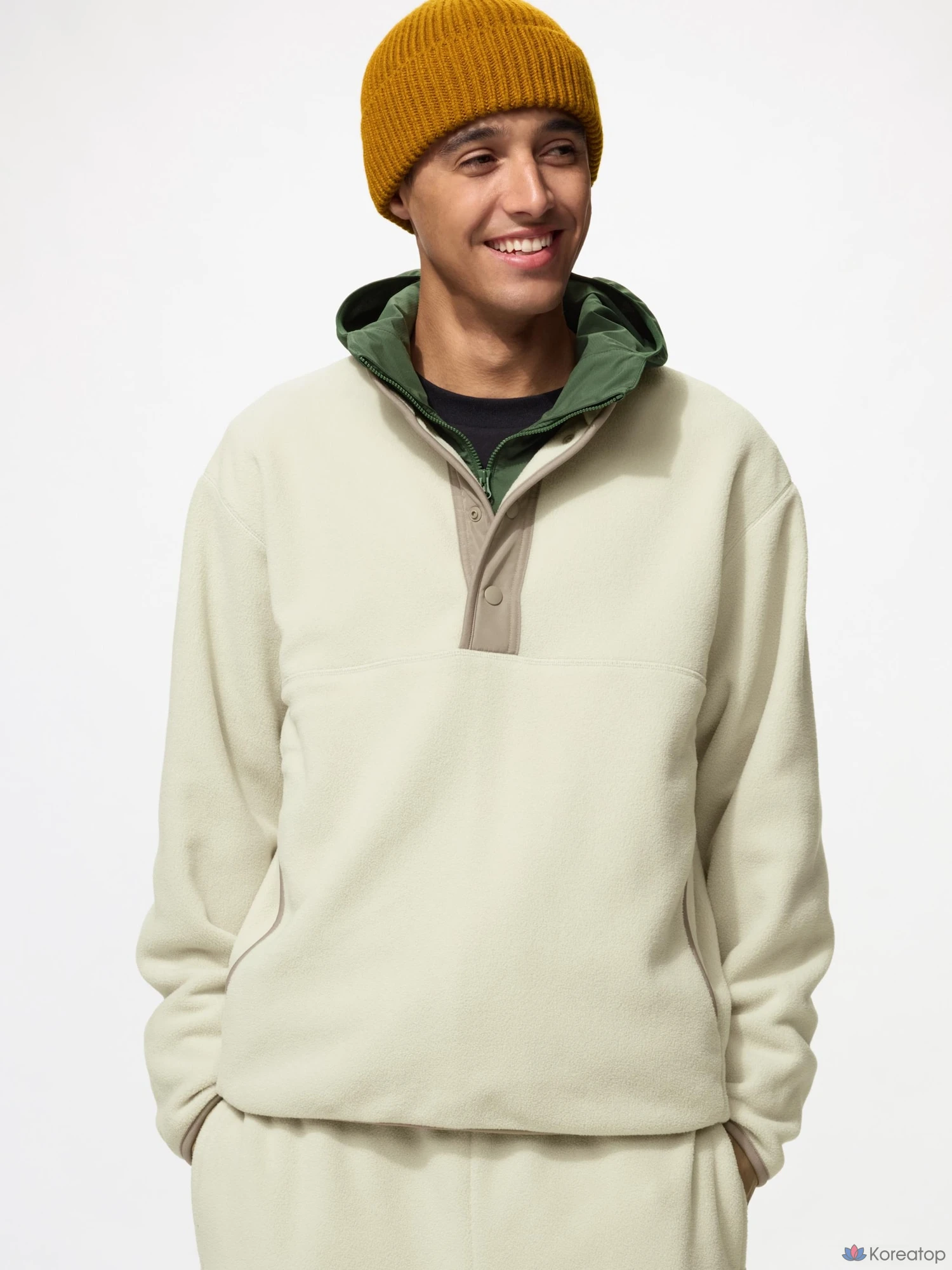 Пуловер Uniqlo Fleece Button-Up Pullover