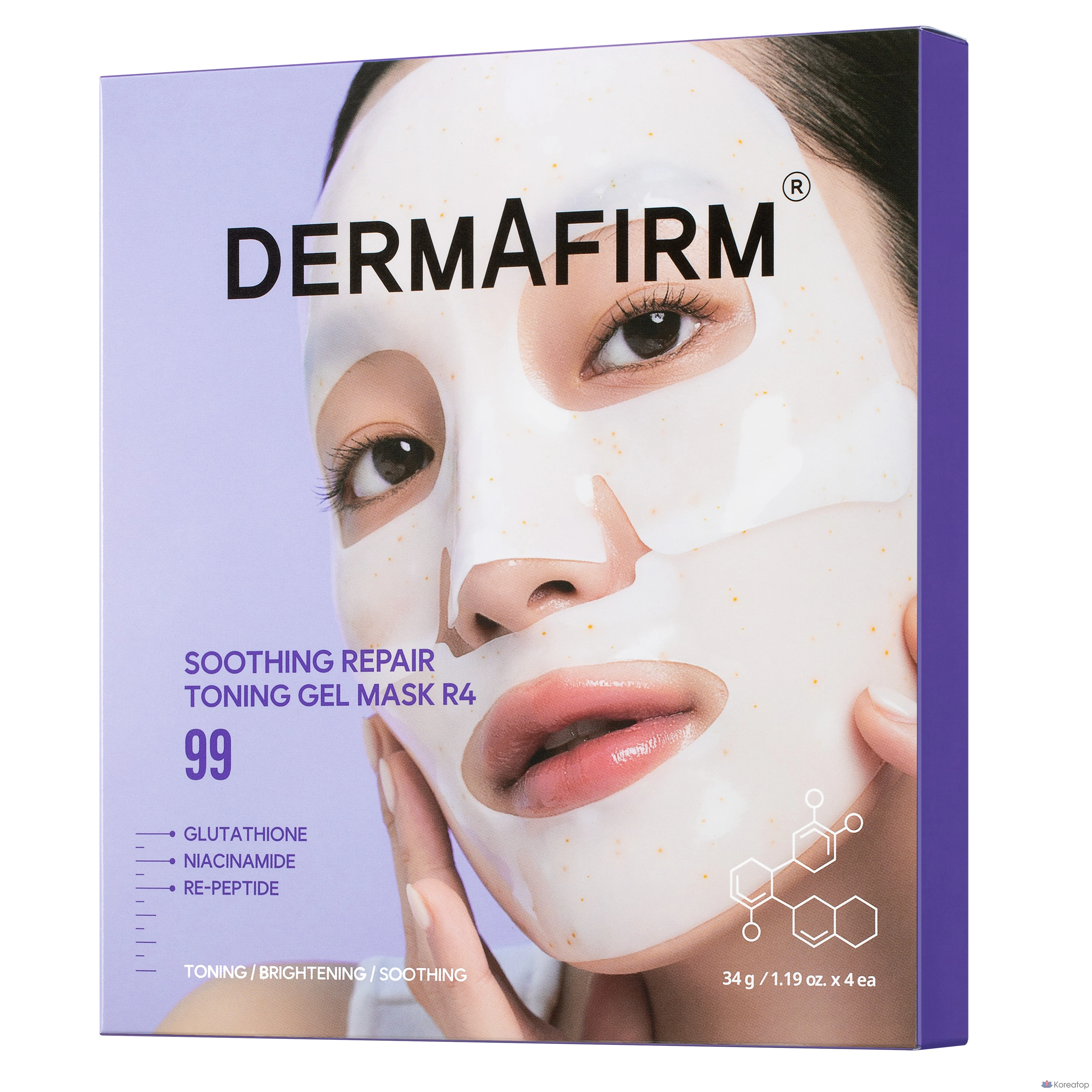 Успокаивающая восстанавливающая тонизирующая гелевая маска Dermafirm R4, 1 шт., упаковка из 4 штук.