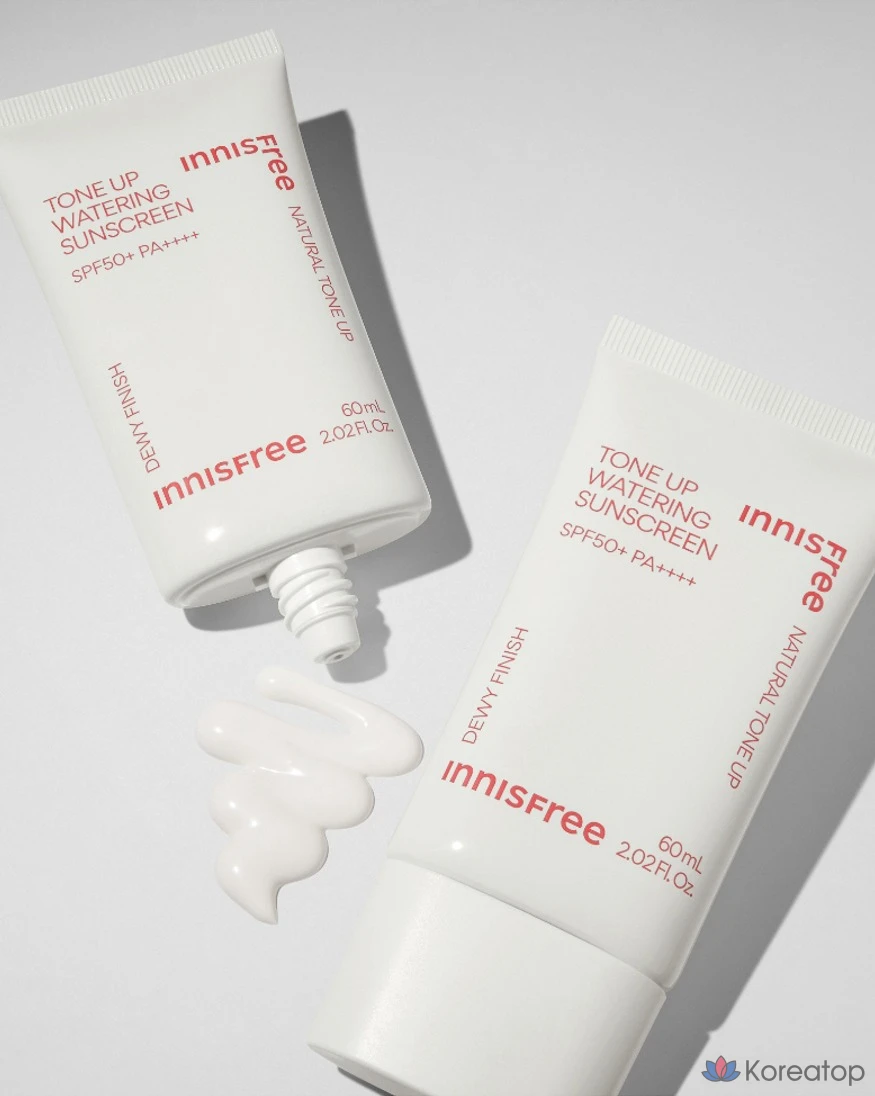 Солнцезащитный крем Innisfree Tone-Up Watering Sunscreen SPF50+ PA++++, 60 мл, 1 шт., фото 3