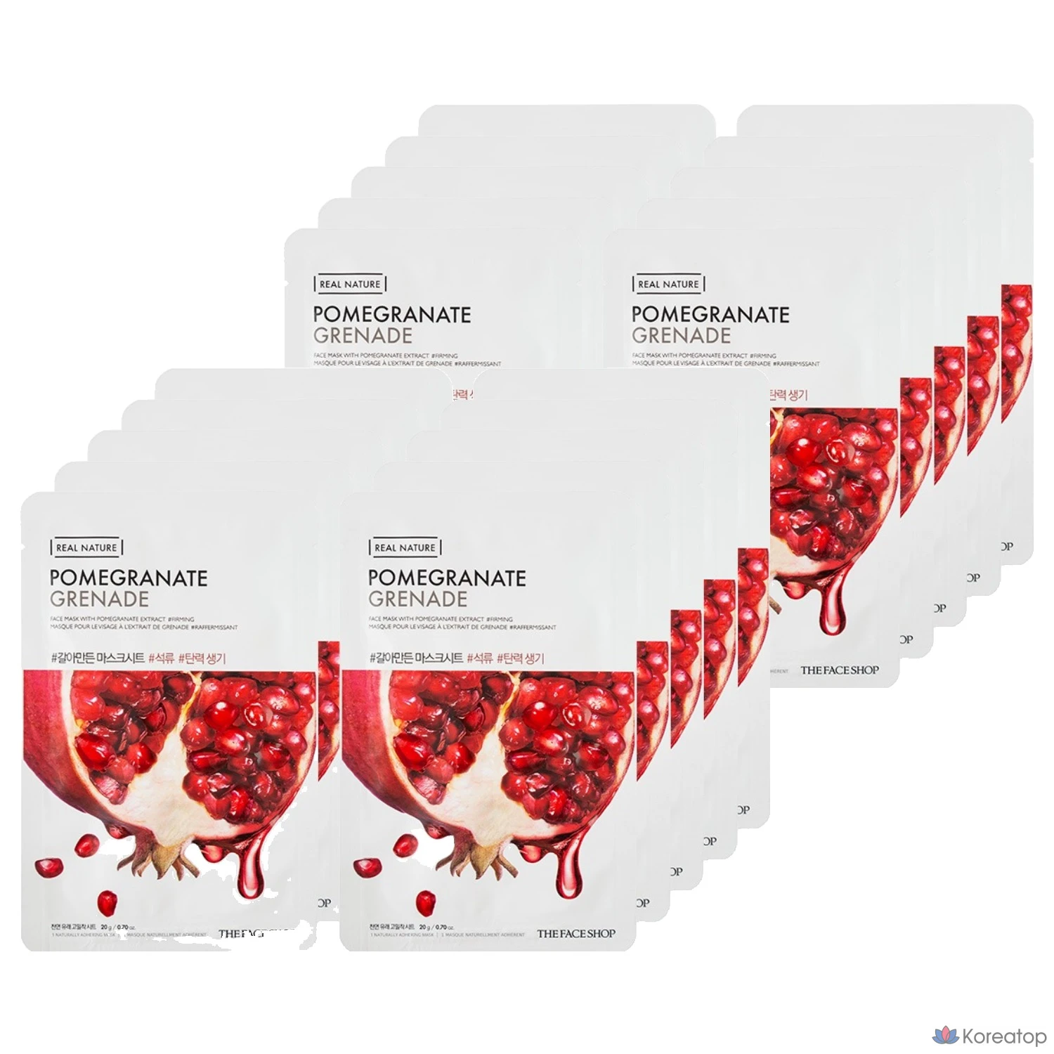 Тканевая маска для лица The Face Shop с гранатом, 1 упаковка, 20 листов