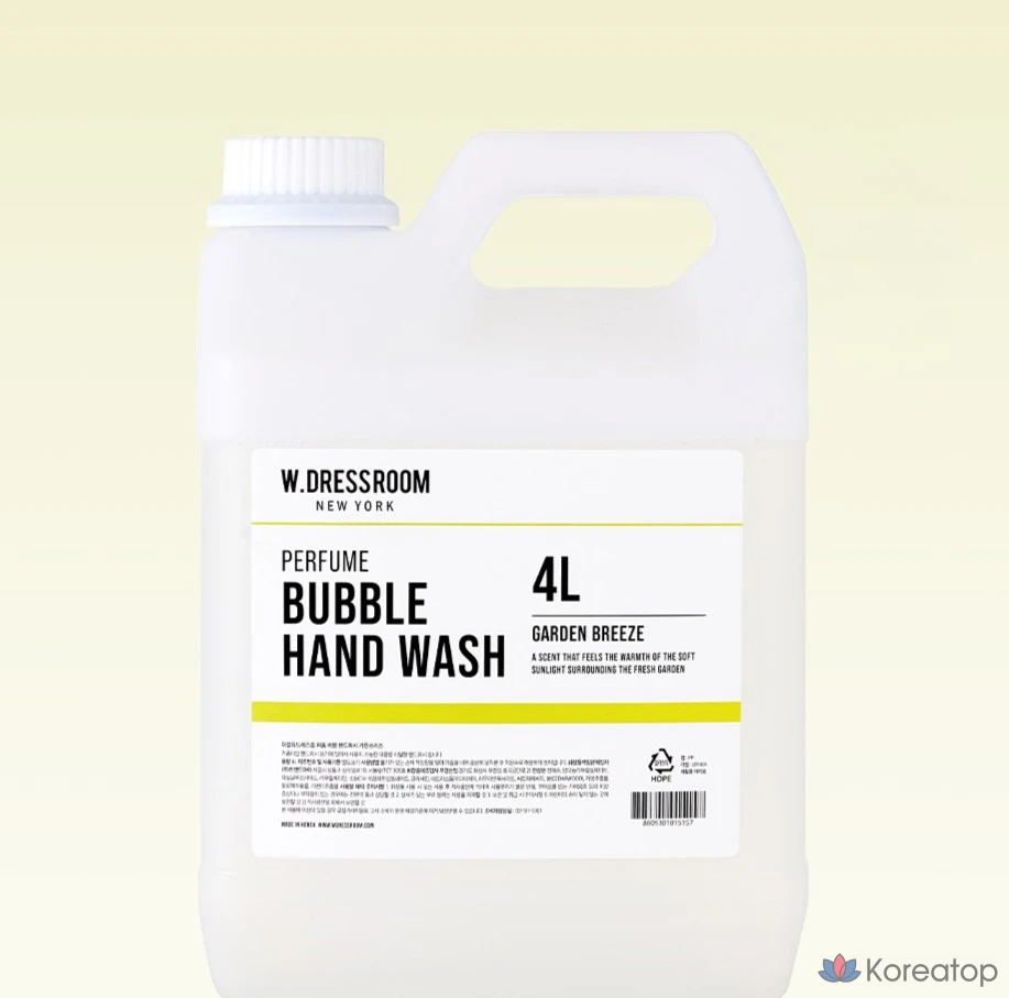 Сменный блок для жидкого мыла для рук W.Dressroom Perfume Bubble Hand Wash Garden Breeze, 4 л, 1 шт.