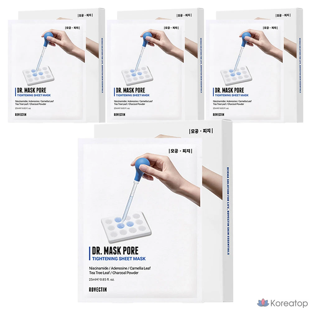 Маска для лица Rovectin Doctor Mask Pore, 25 мл, 5 листов, 4 штуки