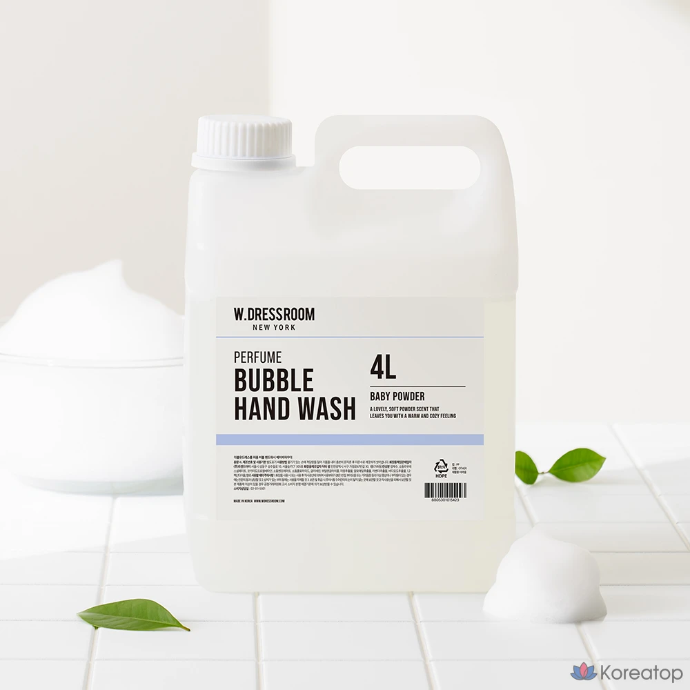 Сменный блок для жидкого мыла для рук W.Dressroom Perfume Bubble, детская присыпка, 4 л, 1 шт.