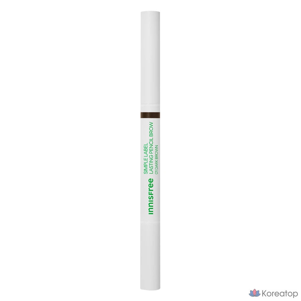 Карандаш для бровей Innisfree Simple Label Lasting Pencil Brow, 0,15 г, темно-коричневый, 1 шт.