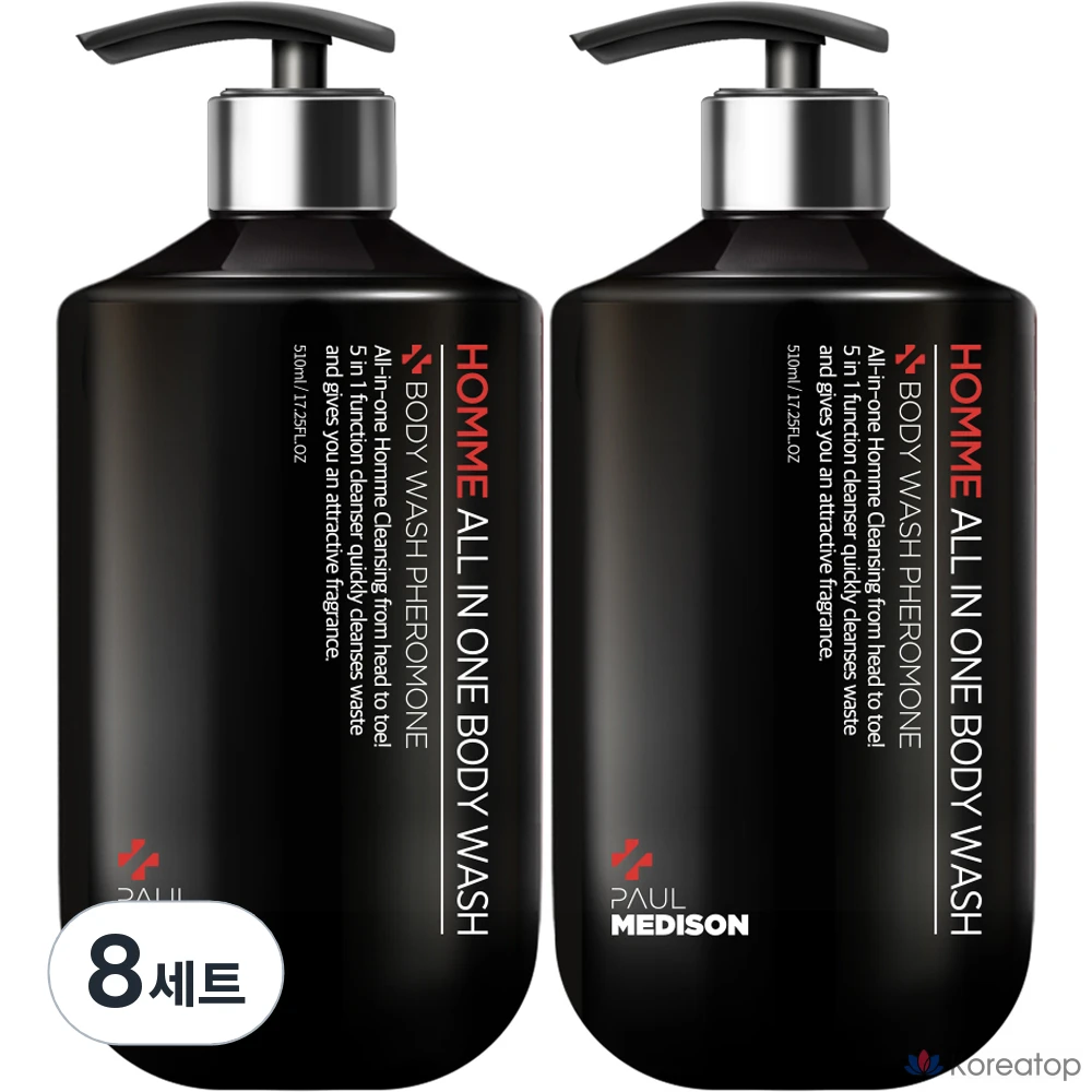 Гель для душа PAUL MEDISON Homme с феромонным ароматом, 510 мл, набор из 8 штук.
