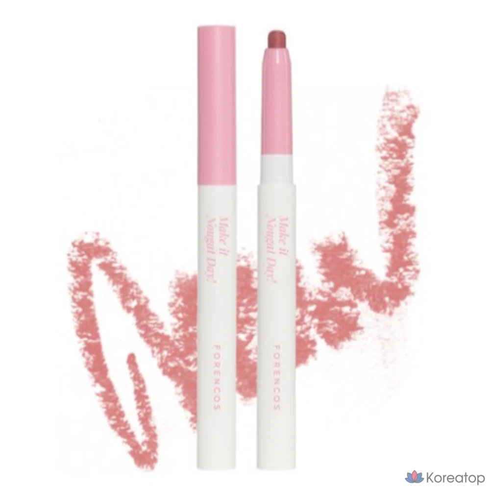 Карандаш для губ Forencos Nougat Hide & Fit 0,8 г, 3 шт., цвет клубника-нуга, упаковка 1 шт.