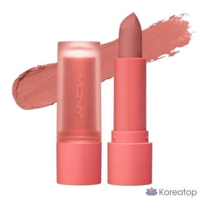 Матовая пудровая помада Mqny New York, 3,5 г, 1 шт., оттенок 04 «Персиковый туман».