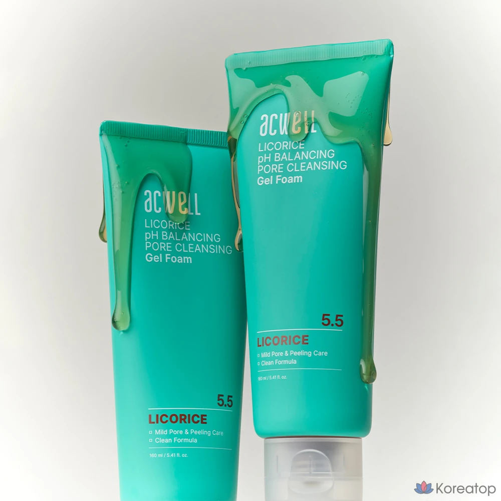 Очищающий гель-пенка для пор Acwell Licorice Water PH Balancing Pore Cleansing Gel Foam, 160 мл, 1 шт.