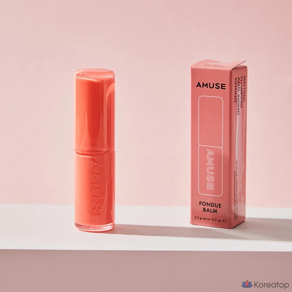 Бальзам для губ AMUSE Fondue, оттенок 08 Skin Coral, 3,2 г, 1 шт., фото 2