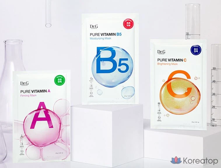 Набор осветляющих масок Dr.G Pure Vitamin C, 5 штук, 4 упаковки, фото 4