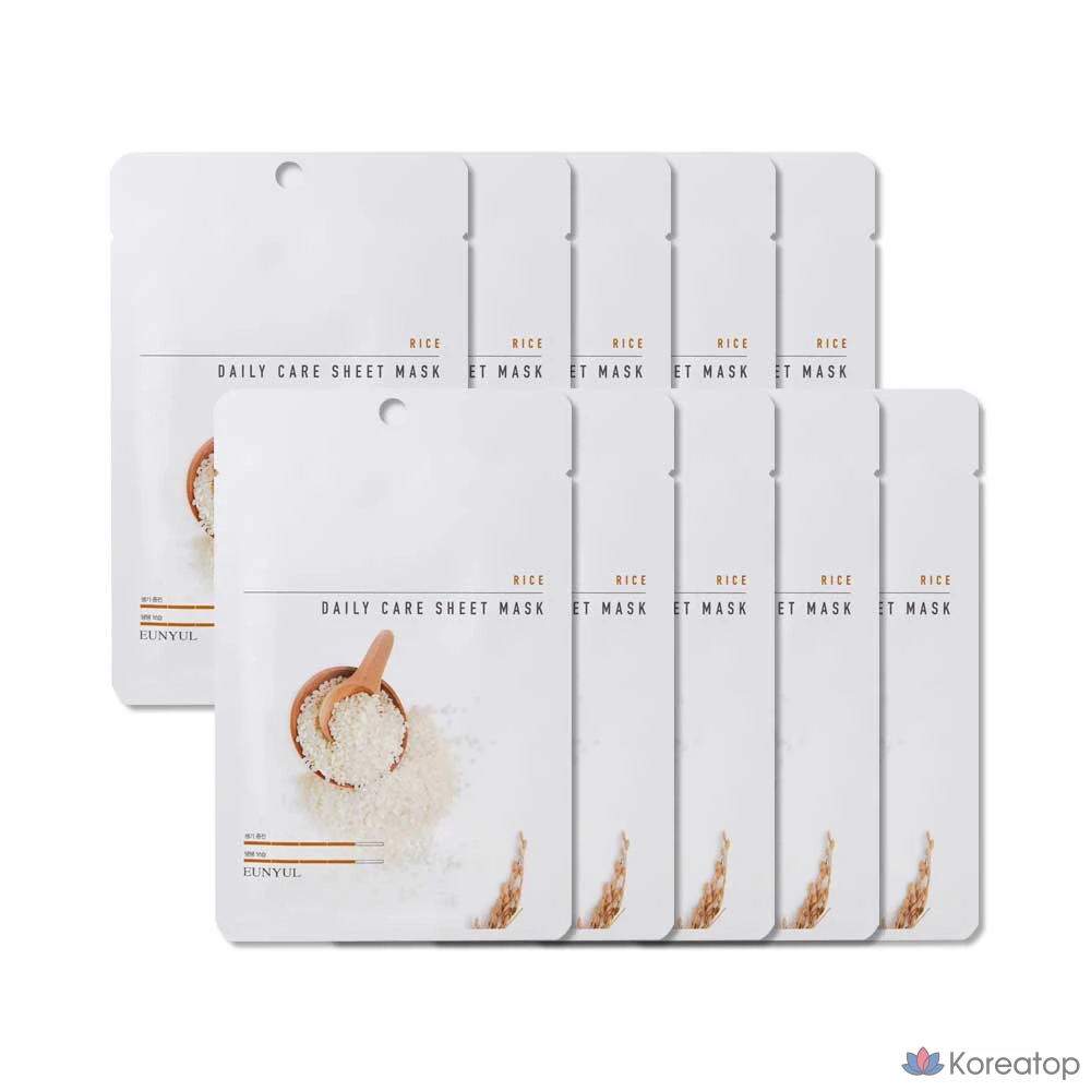 Тканевая маска для лица Eunyul Silver Rice Daily Care, 1 упаковка, 20 листов