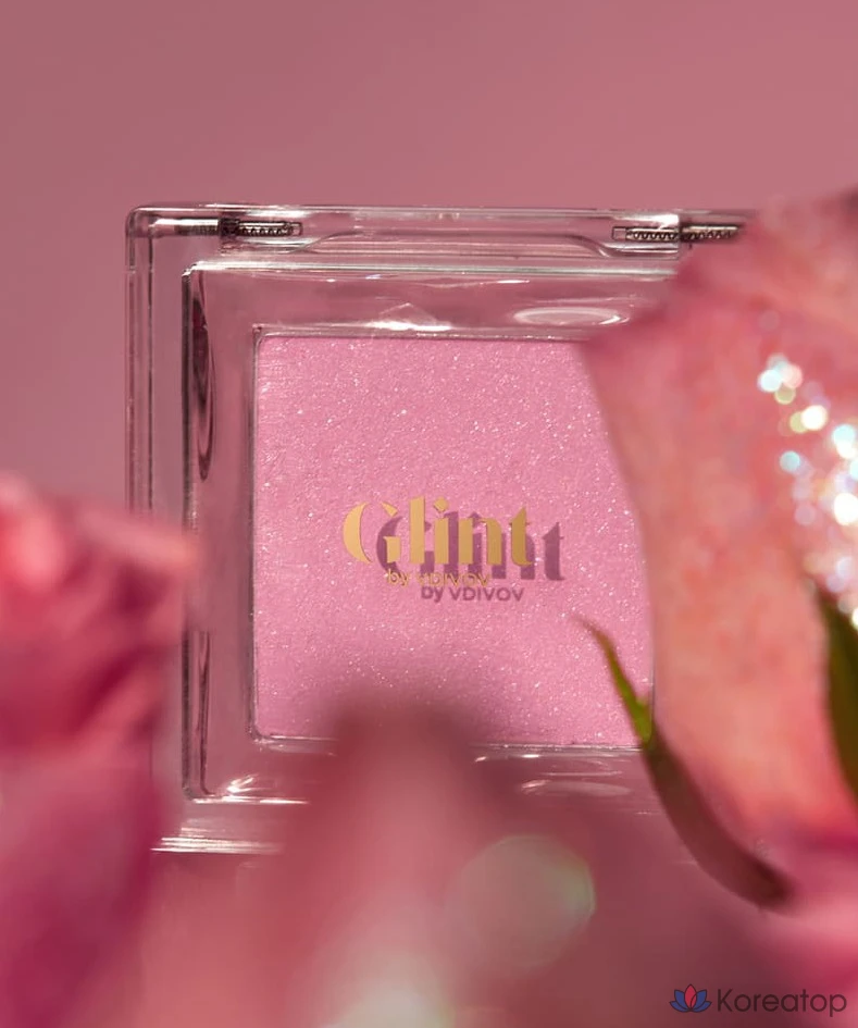 Запеченные румяна Glint by VDIVOV 2,4 г, 10 розовых кварцевых палеток, 1 шт., фото 3
